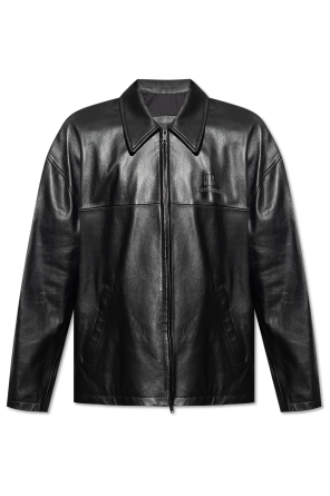 Emporio Armani Leather jacket with stand-up collar | Men's